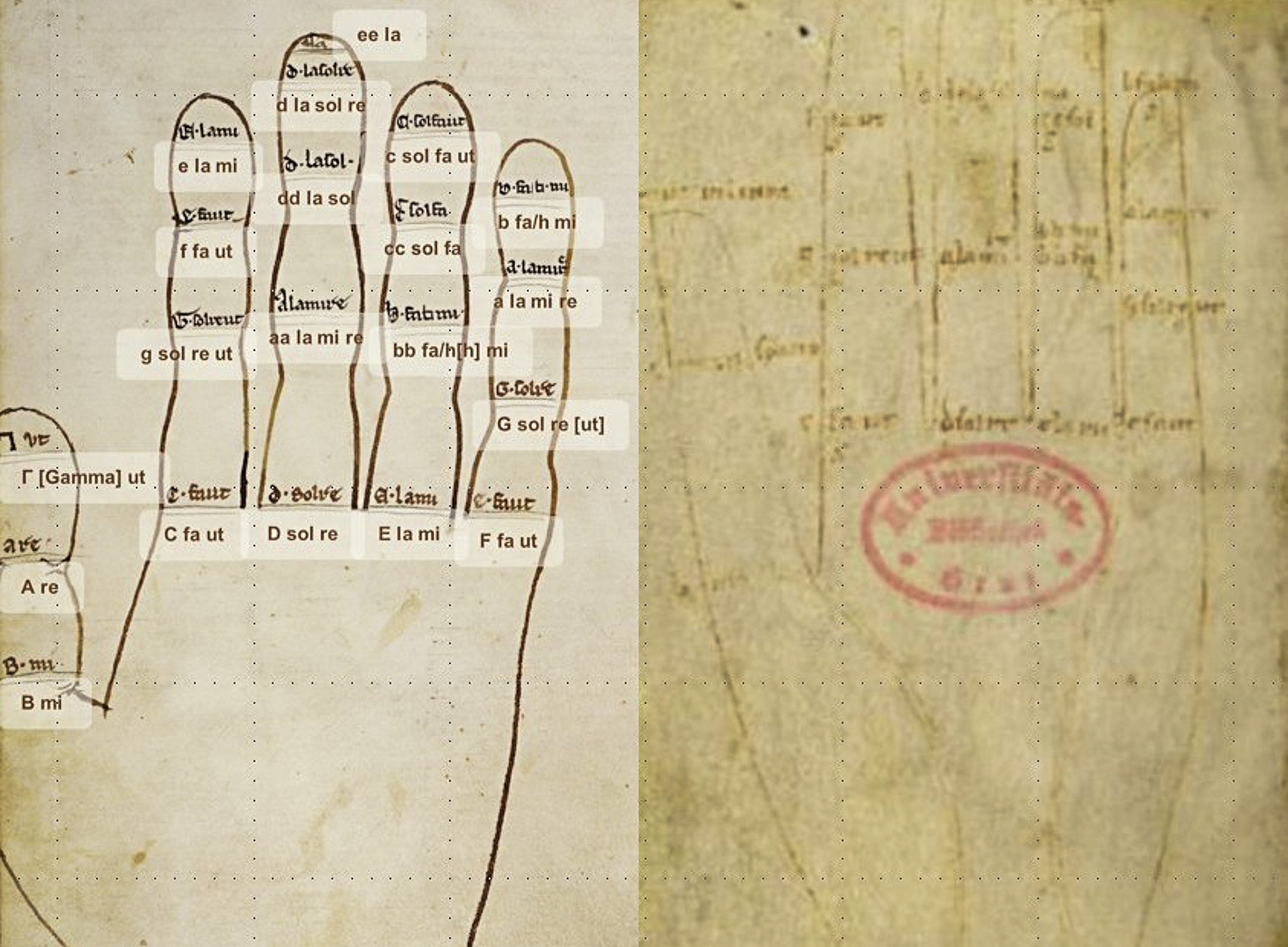 Am Bild zu sehen v.ln.r.: Ms. 1010, fol. 70v, Ms. 1584, fol. 48v ©Uni Graz/Restaurierung_Ms.1010,fol.70v & Ms.1584,fol.48v