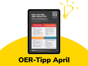 Tablet mit OER-Qualitätskriterien-Dokument 
