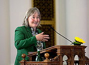Gabi Hegerl at the lectern in the auditorium