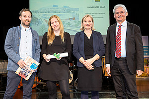 Thomas Gindl, Nicole Spannring, Judith Schwentner, Werner Prutsch at the presentation of the Ökoprofit seal of approval