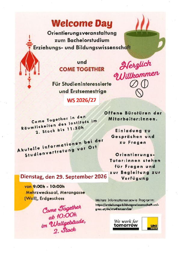 Plakat Einladung Welcome Day 2026 