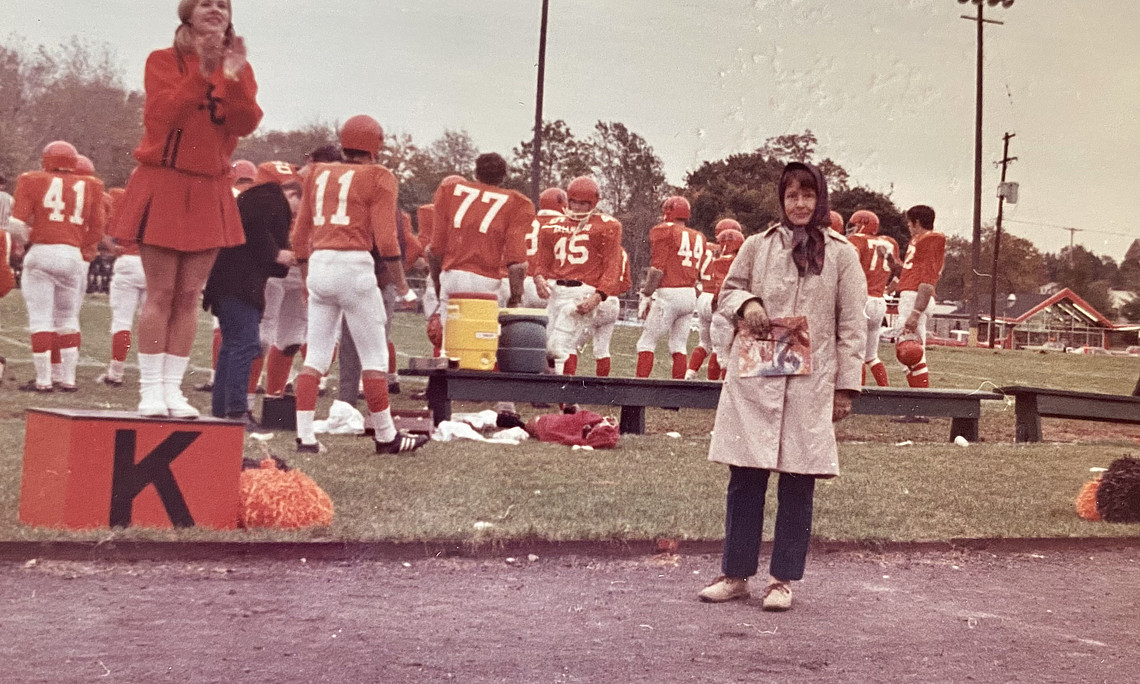 Doris Mühringer bei einem American Football Spiel
