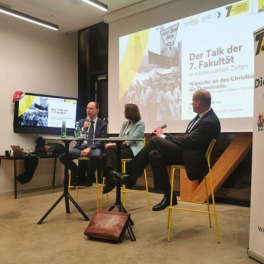Talk der 7. Fakultät - Wünsche an die Demokratie mit Katrin Praprotnik und Peter Filzmaier ©7. Fakultät