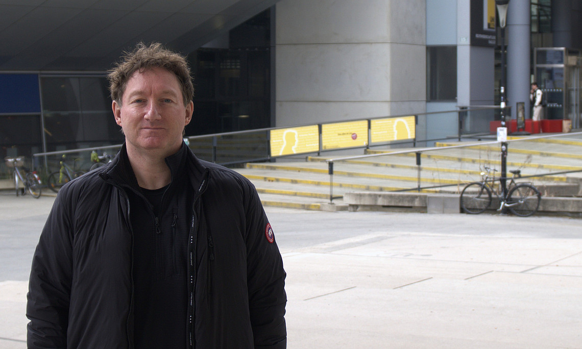 David Mangan in front of the RESOWI building