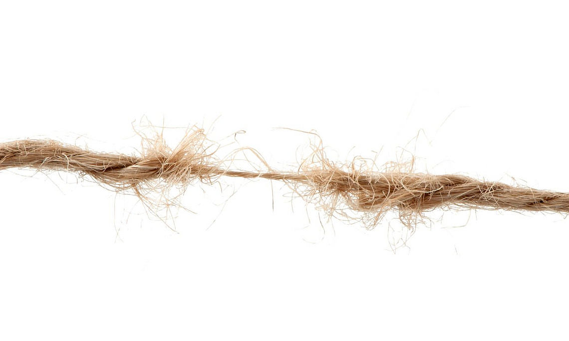 Seil, das fast zerrissen ist