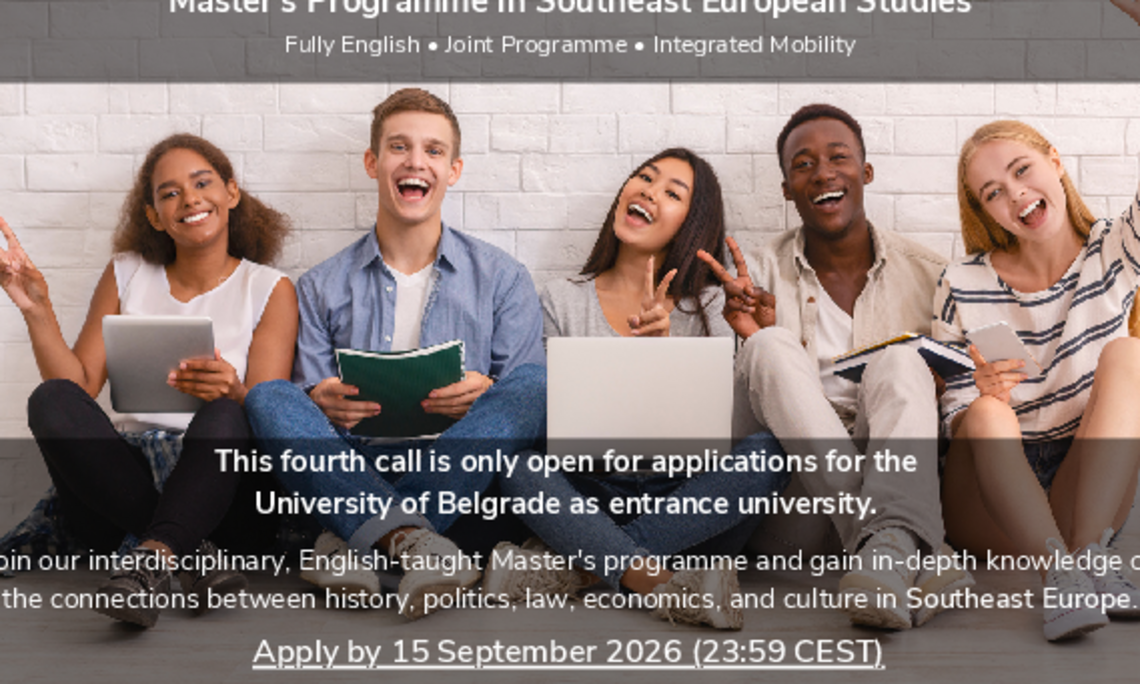 fourth call for applications of the masters programme in southeast european studies for the academic year 2026 27
