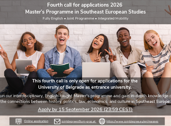 fourth call for applications of the masters programme in southeast european studies for the academic year 2026 27 ©Uni Graz / IRO