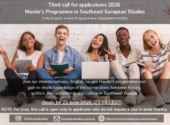 third call for applications of the masters programme in southeast european studies for the academic year 2026 27 ©Uni Graz / IRO