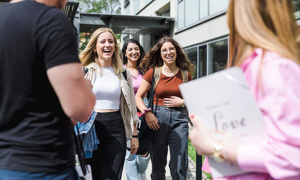 Students at the University of Graz, four women, one man