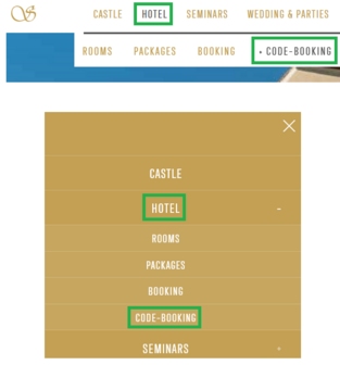 Screenshot of Castle Seggau's website 