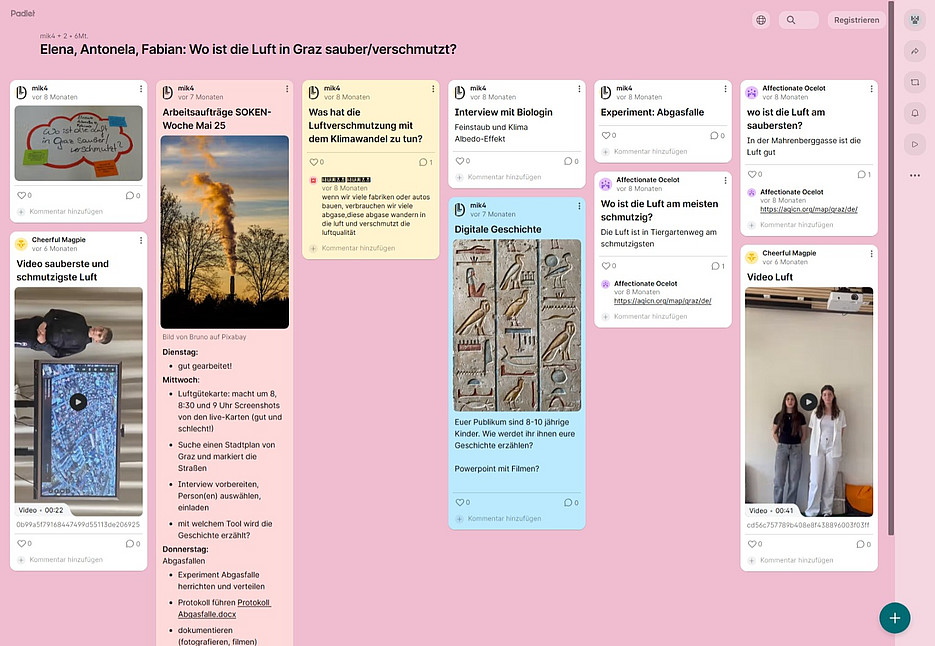 Padlet zum Thema Luft 