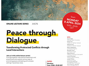 Poster Peace through Dialogue, Ringvorlesung des Fachbereichs Global Governance ©Uni Graz