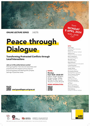 Poster Peace through Dialogue, Lecture Series of the Department of Global Governance ©Uni Graz