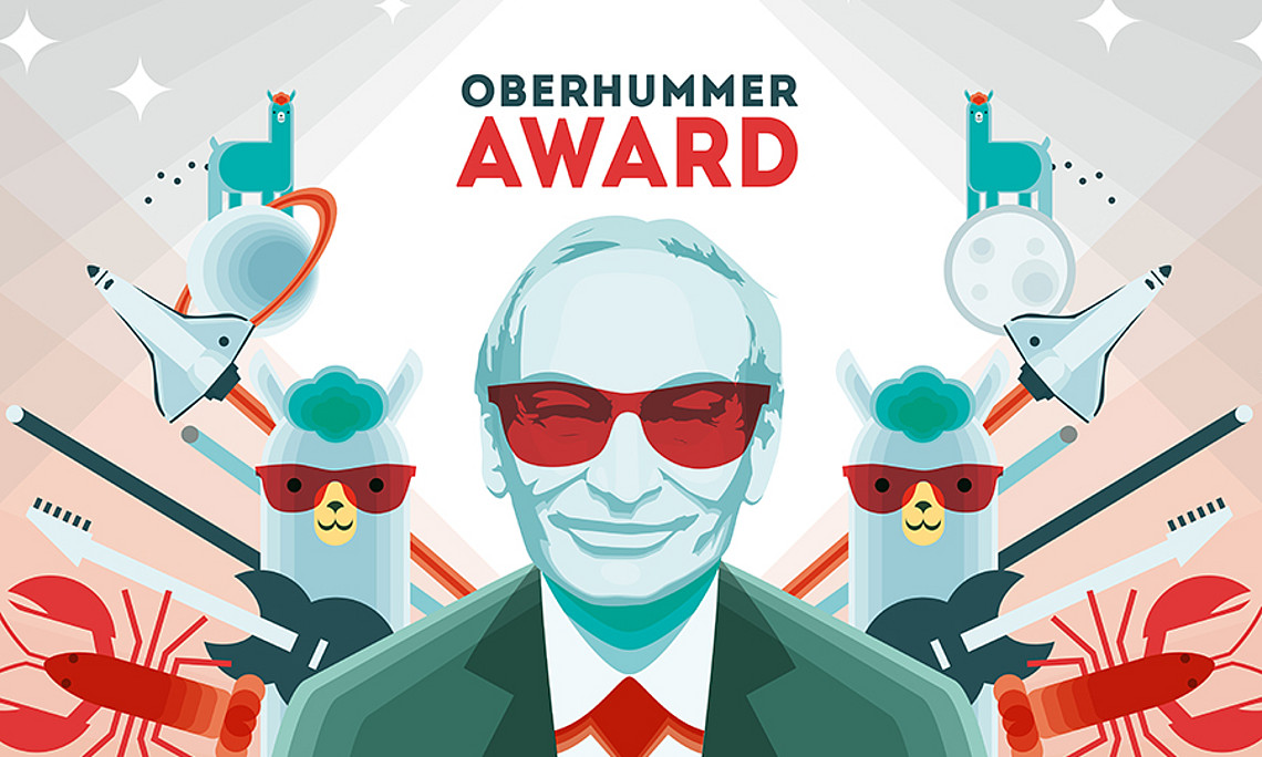 Heinz Oberhummer, ein Absolvent der Universität Graz, war Physiker, Lehrer, Aufklärer, Autor populärwissenschaftlicher Bücher, Kabarettist und Science Buster. Grafik: Büro Alba