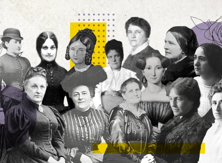 Collage aus Bildern von im Projekt erforschten Frauen ©Clara Zetkin und Luise Kautsky: zur Verfügung gestellt von "International Institute of Social History"; Bertha Pappenheim: Nutzu