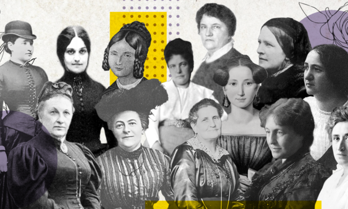 Collage aus Bildern von im Projekt erforschten Frauen