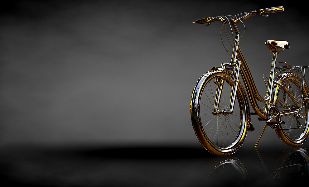 Goldenes Fahrrad