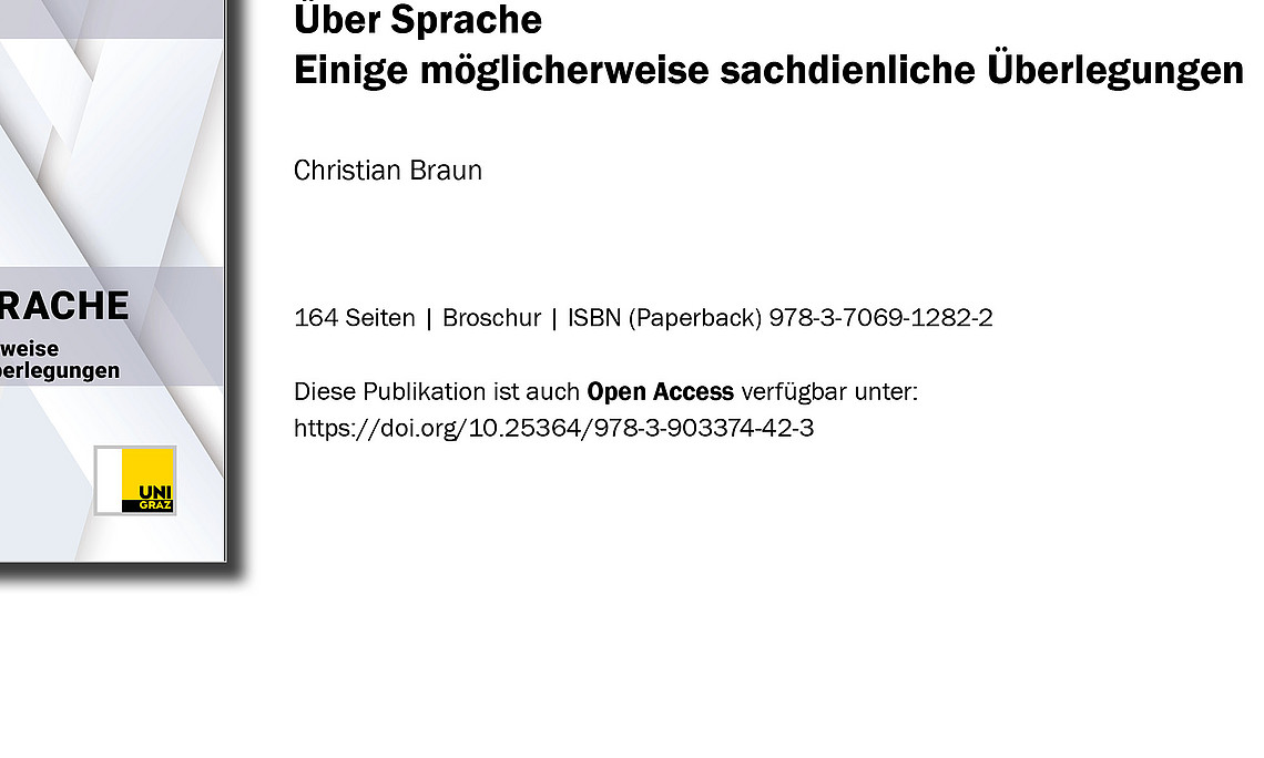 Das Bild zeigt den Titel der Neuerscheinung "Über Sprache".
