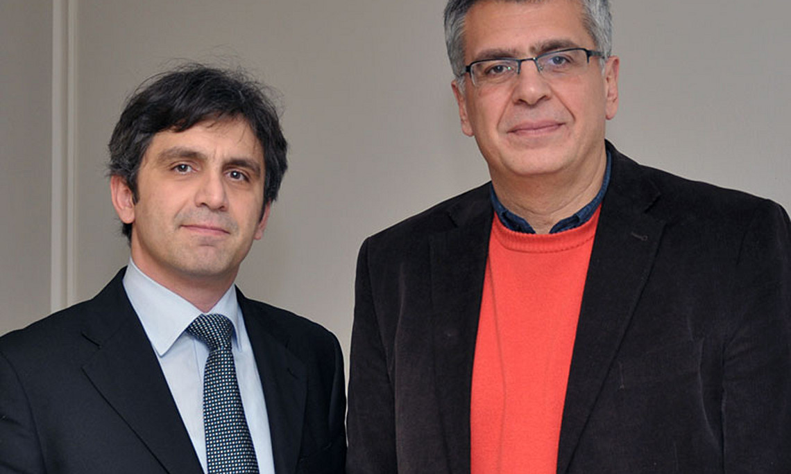 Ephrem Aboud Ishac und Pablo Argárate (v.l.) bei der Lehrveranstaltung am 13. Jänner 2014