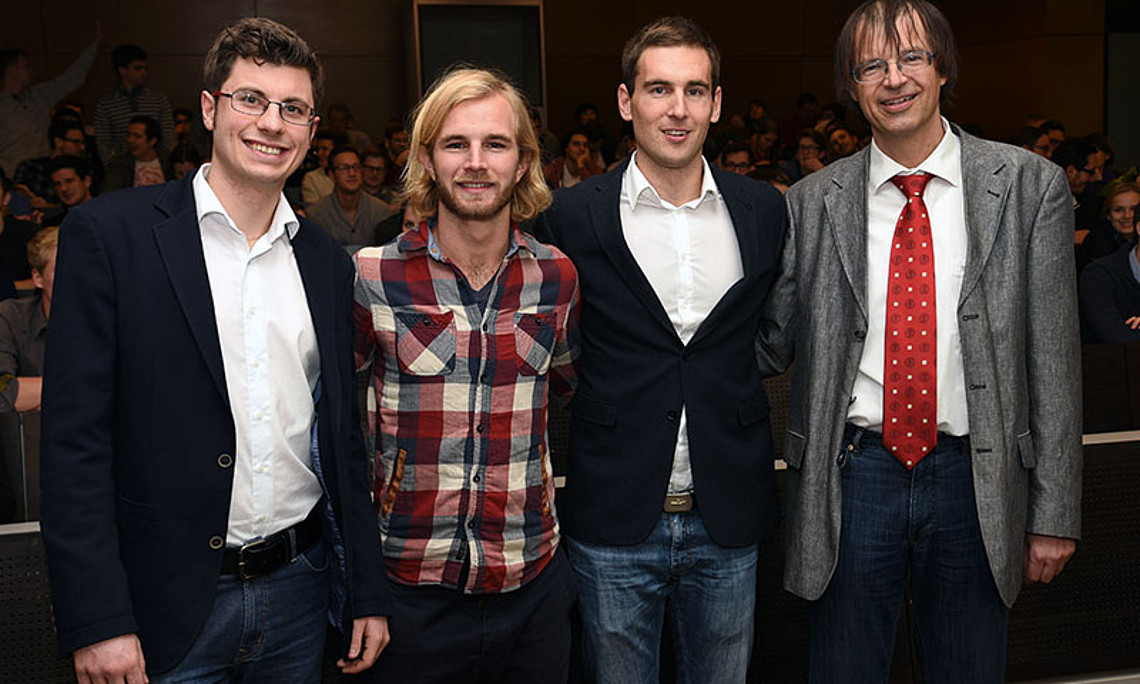 V.l.: Meinhardt Schweditsch, Peter Alexander Hackmair, Christoph Hofstätter und Bernd Wieser. Fotos: Uni Graz/Pichler