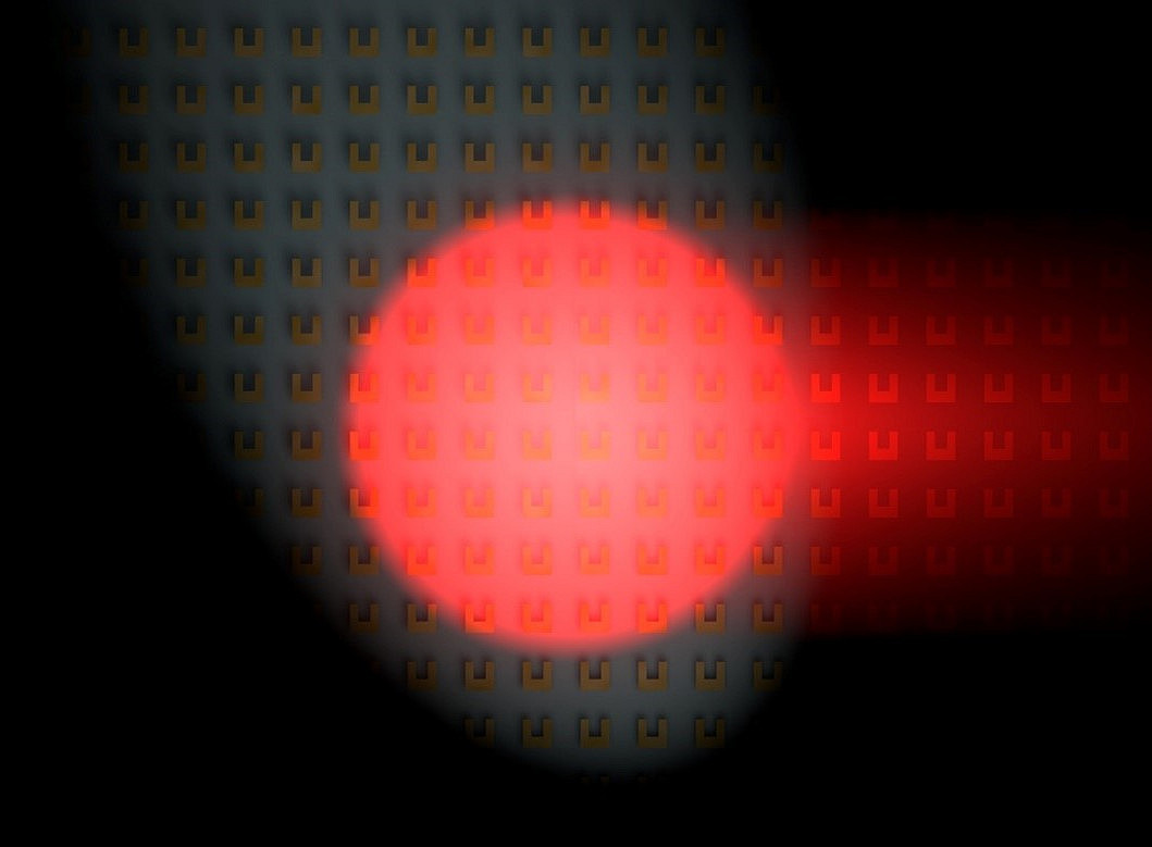 Breaking the mirror symmetry by polarization: optical traffic control on ultra-thin metasurfaces. Image: Uni Graz/Banzer ©Uni Graz/Banzer