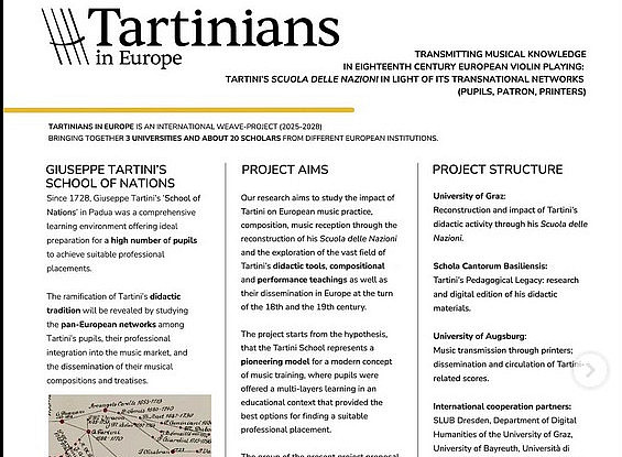 Poster zum Projekt Tartinians in Europe 