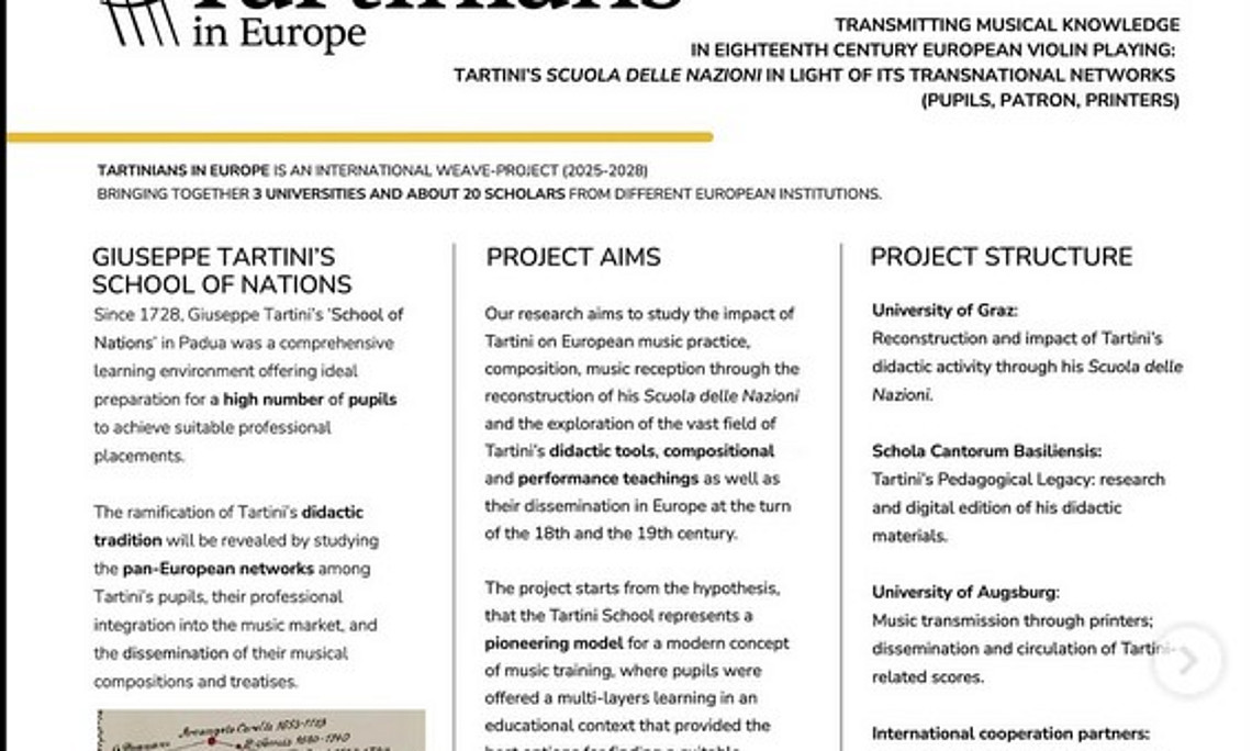 Poster zum Projekt Tartinians in Europe