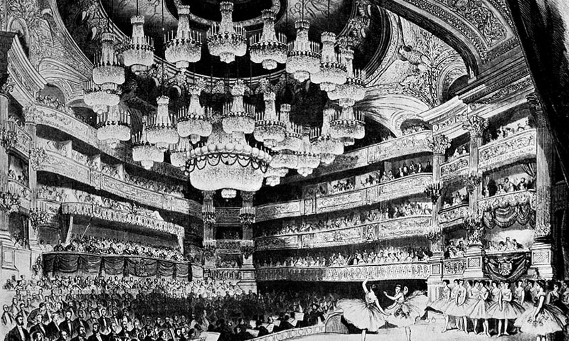 Unbekannte Geschichten rund um 400 Jahre Opernbetrieb präsentiert Musikwissenschafter Michael Walter in seinem neuen Buch. Hier eine Lithografie einer Aufführung von "Giselle" in der Pariser Oper im Jahr 1867. Foto: commons.wikimedia.org 