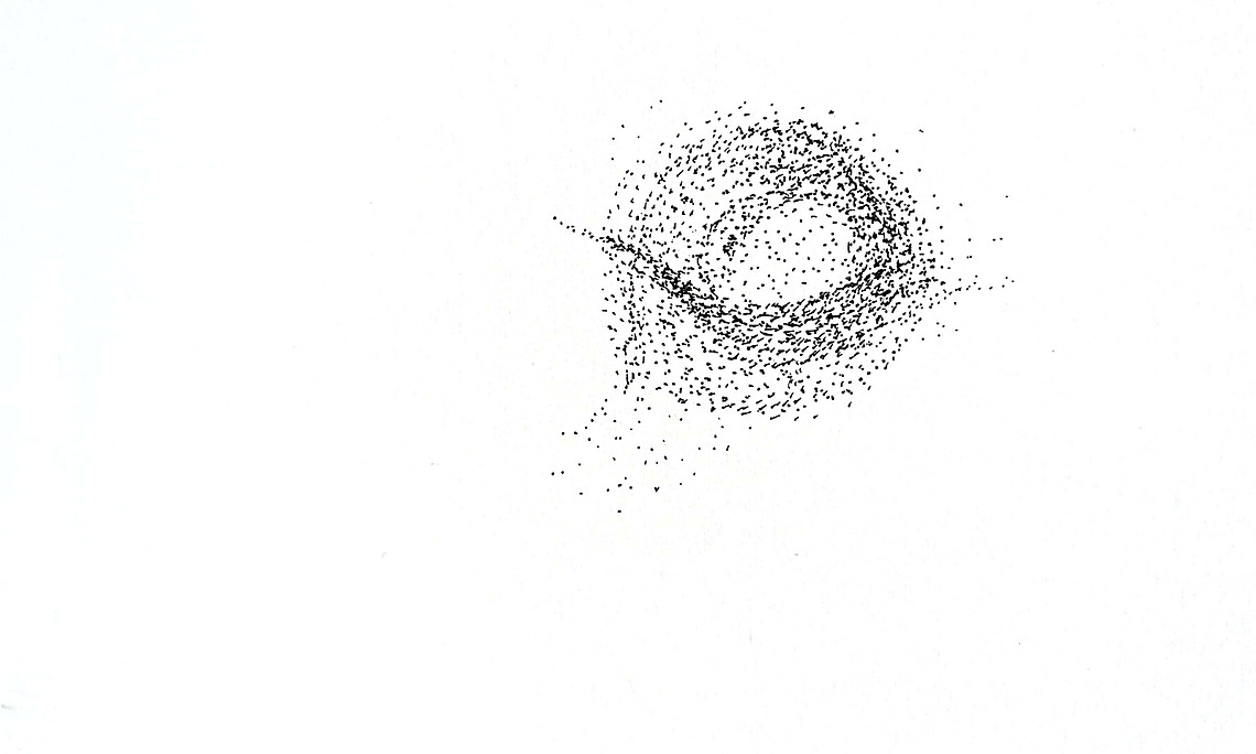 Grafik, bei der mehrere Punkte einen Schwarm bilden.