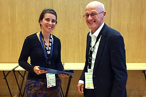 Ausgezeichnete Präsentation: Christiana Glettler und Theo Wubbels, Präsident der EERA (European Educational Research Association) Foto: EERA Ausgezeichnete Präsentation: Christiana Glettler und Theo Wubbels, Präsident der EERA (European Educational Research Association) Foto: EERA