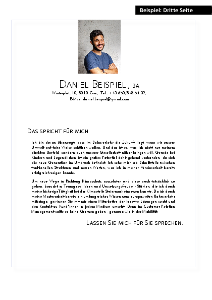 Dritte Seite Vorlage 