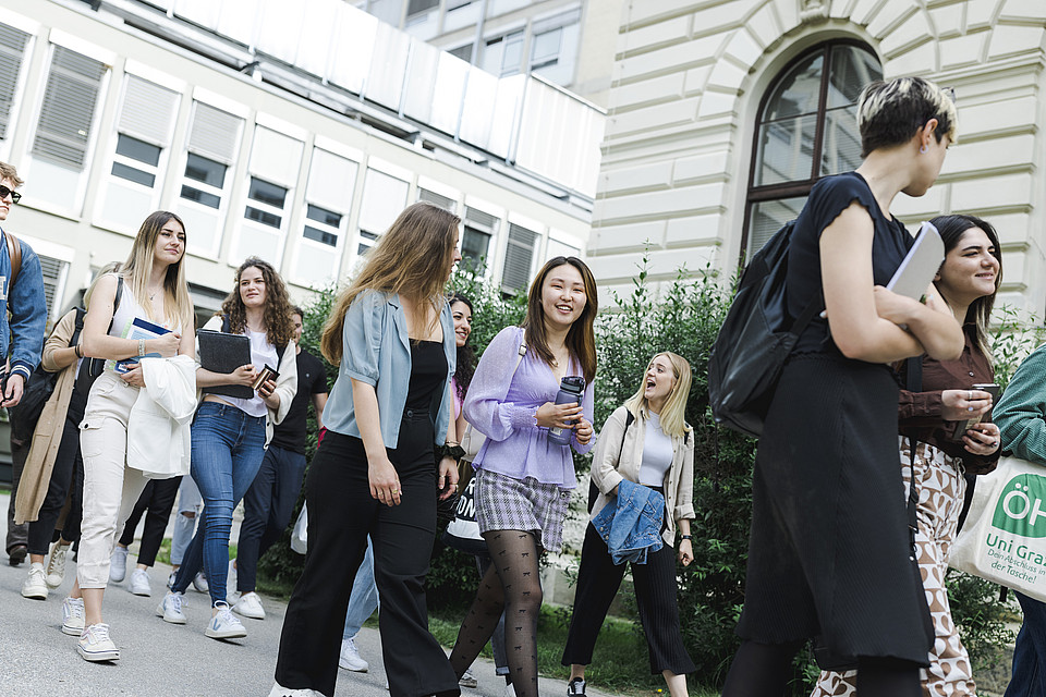 A group of students on campus