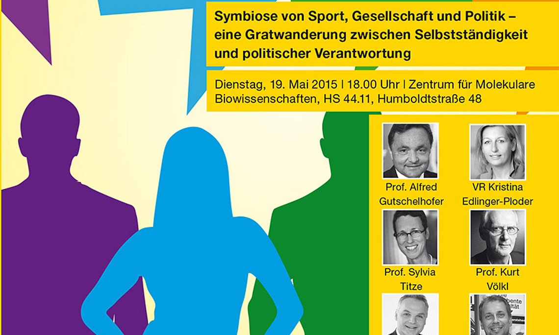 Wie sieht eine gesunde Symbiose von Sport, Gesellschaft und Politik aus? Dieser und weiteren Fragen geht am 19. Mai 2015 ein prominent besetztes Podium nach.