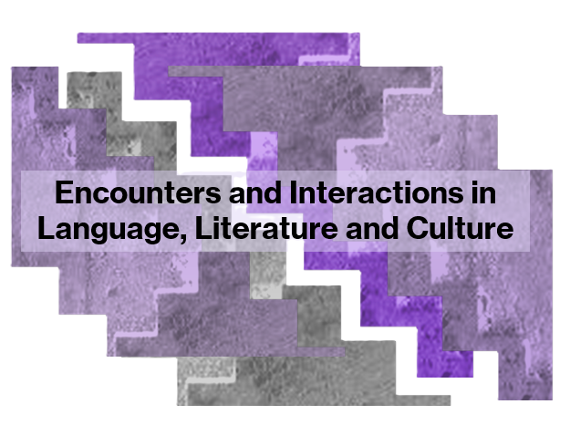 logo of the student conference 2026 of the european joint masters programme in english and american studies indicating the theme encounters and interactions in language, literature and culture ©UAB / Cristina Pividori