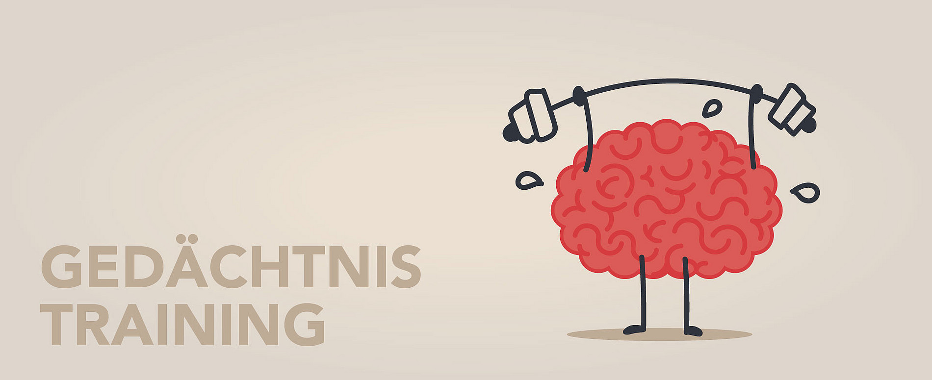 Gedächtnistraining: Karikatur eines Gehirns das ein Gewicht stemmt. Foto: Adobe Stock 