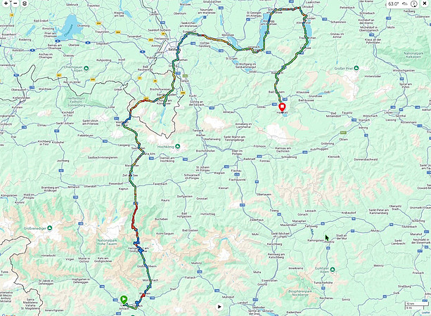 Plan der fünftägigen Radtour ©G. Kopp