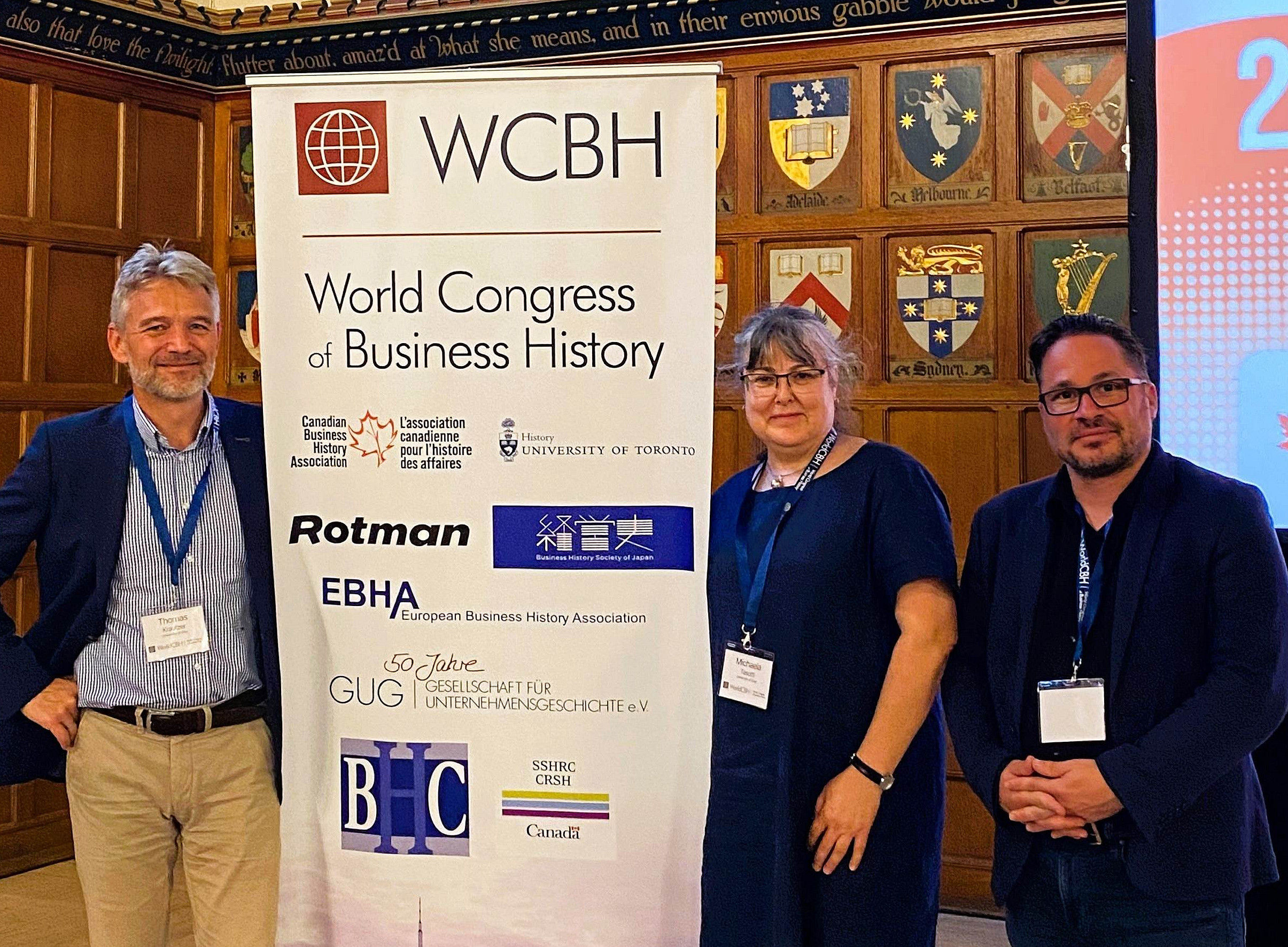Univ.Prof. Thomas Krautzer, Univ.Prof. Walter Iber und Mag.a Michaela Tasotti beim Business History World Congress in Toronto ©Michaela Tasotti, Uni Graz