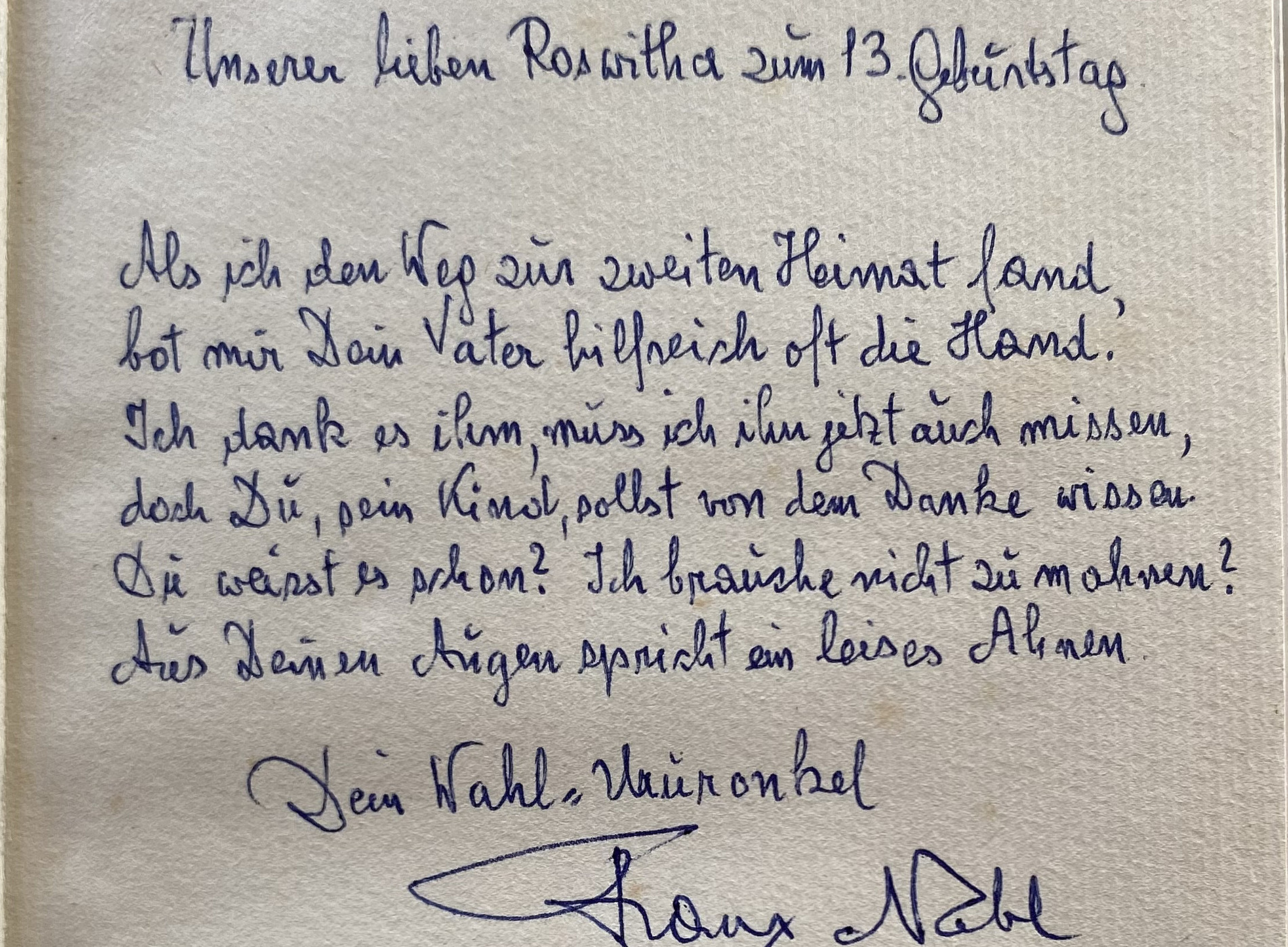 Franz Nabl Widmung 