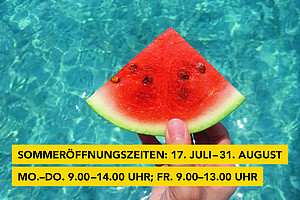 Melone über Pool: Sommeröffnungszeiten bei UNI for LIFE