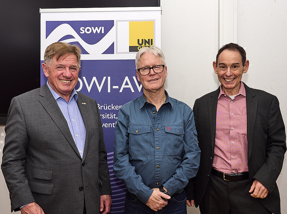 Ferdinand Kovacic, SOWI-AV Vorsitz Volker Pichler und SOWI-AV Vorstandsmitglied Paulus Mayr ©© Mag. Paulus Mayr