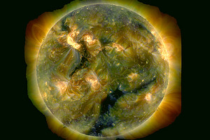  Bildtext: Aufnahme des Atmospheric Imaging Assembly (AIA) an Bord des Solar Dynamics Observatory (SDO) der NASA. Bild: NASA SDO/AIA