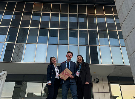 Team in front of court 