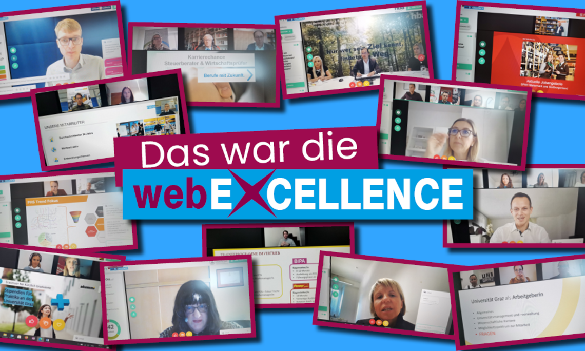 Die webEXCELLENCE feierte dieser Tage ihr Online-Debüt. Die größte Karrieremesse im Süden Österreichs, die von der Uni Graz veranstaltet wird, lockte 1300 Job- und Karriereinteressierte an. Foto: Career Center