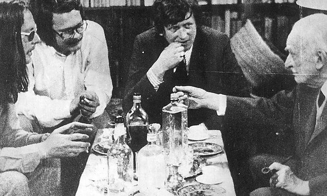 Peter Hanke, Gerhard Roth und Alfred Kolleritsch bei Franz Nabl