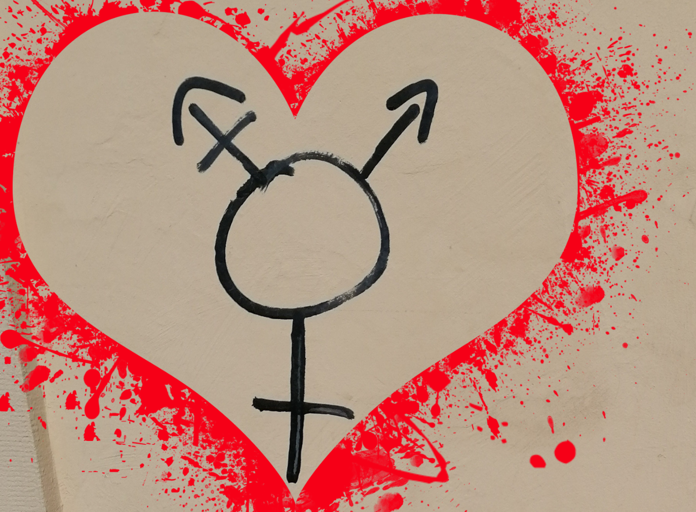 Graffiti mit Unicode gender Symbol und Herz ©Samuel Hofstadler