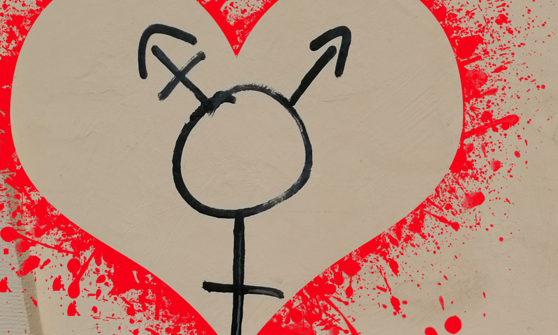 Graffiti mit Unicode gender Symbol und Herz