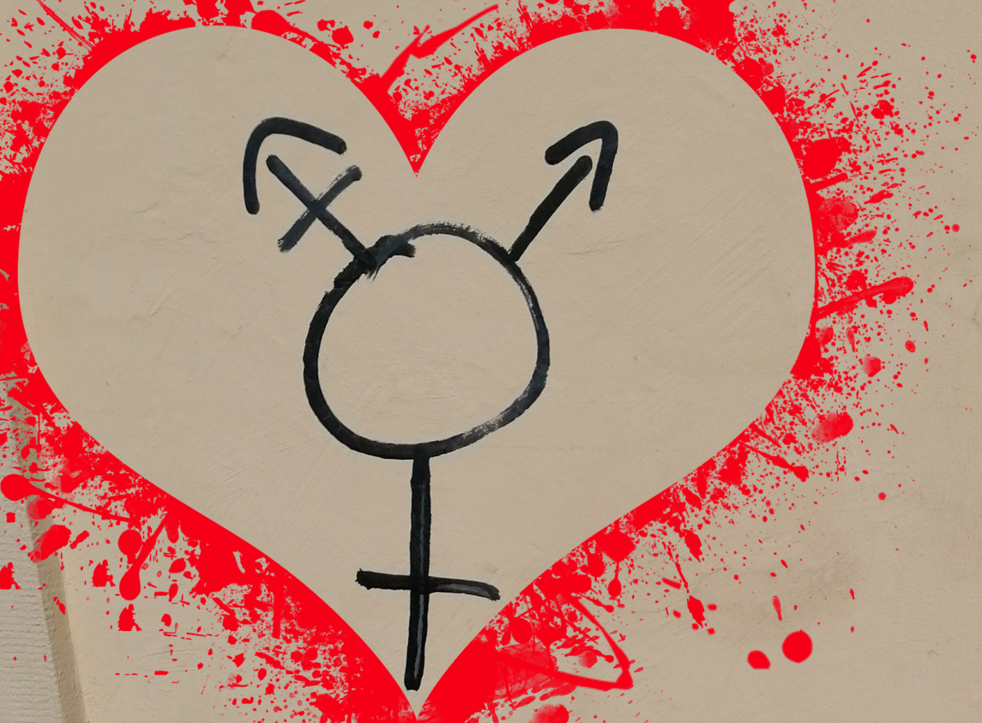 Graffiti mit Unicode Gender Symbol und Herz ©Samuel Hofstadler