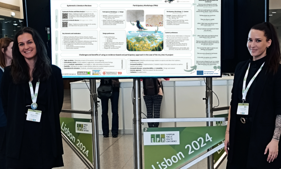 Franziska Reitegger und Michaela Wright im Lisboa Congress Centre bei der EPH 2024