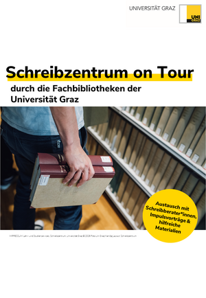 Plakat Person mit Buch in der Hand 
