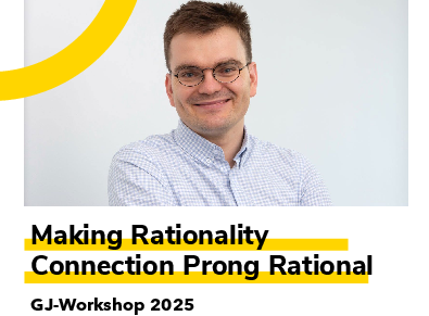 Flyer zum Vortrag mit Titel und Bild des Vortragenden 